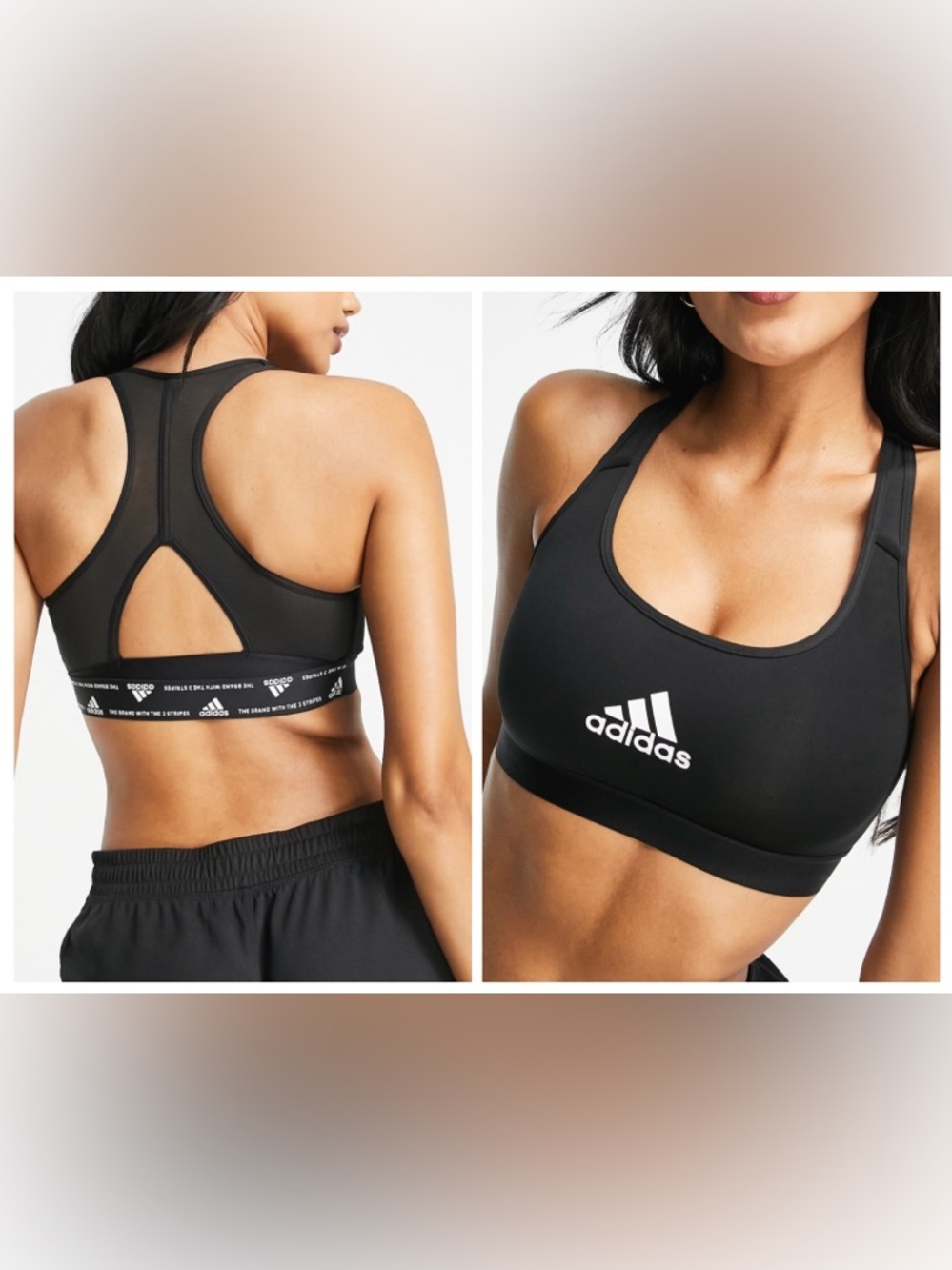 Adidas Powerreact black training / sports bra Size 1X New with tag